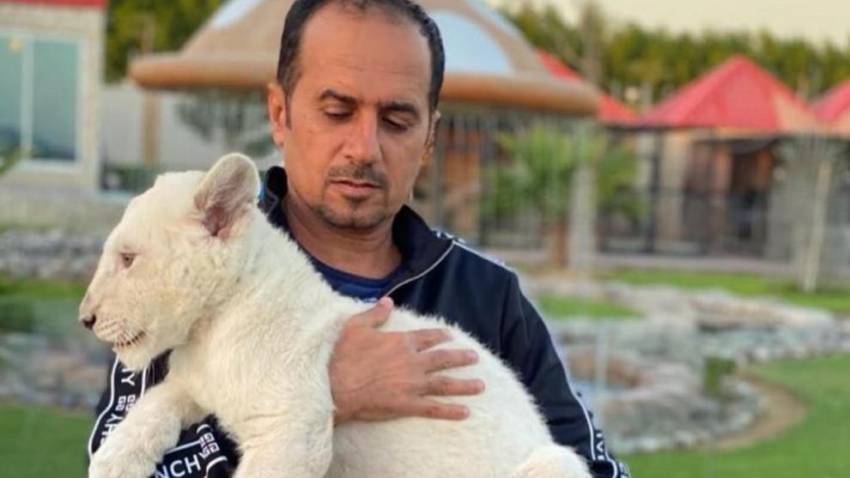 Lieutenant Colonel of Dubai, Masoud Alhammad, shows how animals can be loved and cared for