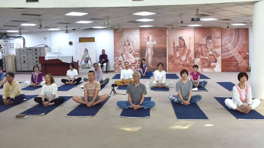 Japanese tourists visit Morarji Desai National Institute of Yoga
