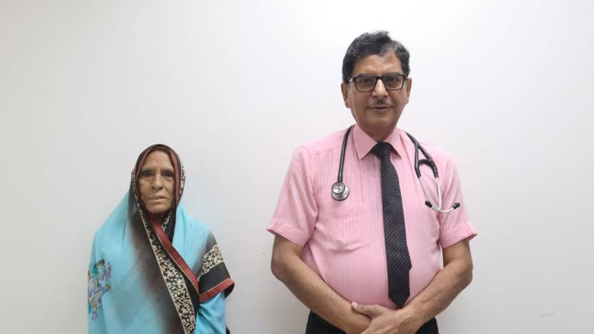 Dr (Brig) A.K. Dhar with the patient